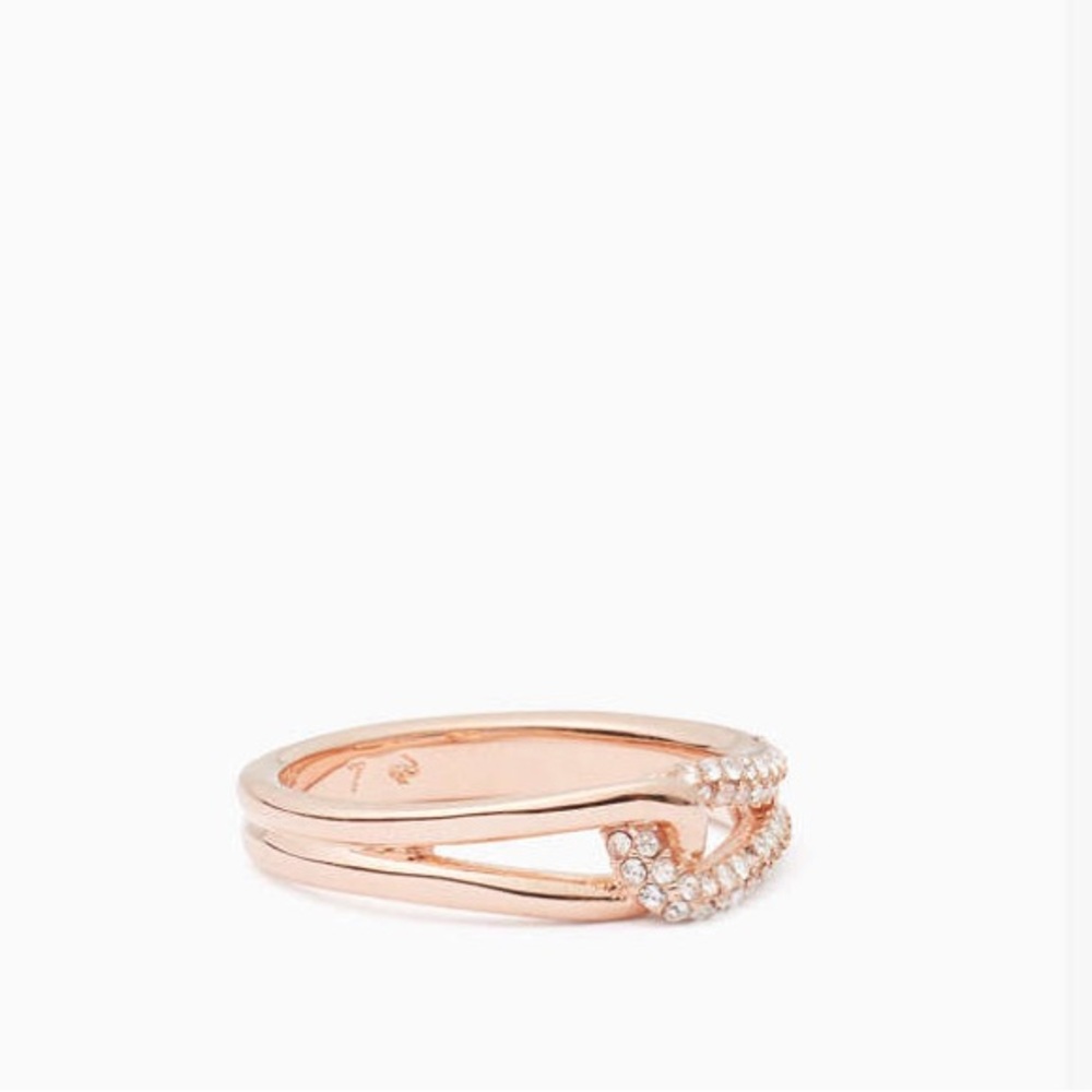 Kate Spade Get Connected Pave Loop Ring color- Day Break Rose Gold Size 7 - Picture 4 of 16